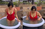 Neha Sharma looks hot in red monokini as she takes dip in ice water; Watch